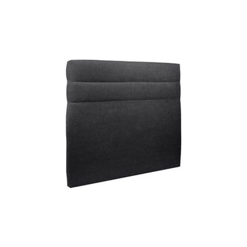 Tete De Lit Lignes Tissu Noir L 135 Cm - Ep 10 Cm Rembourre