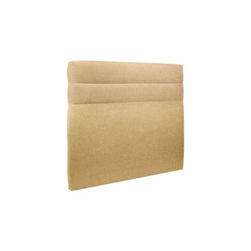 Tete De Lit Lignes Tissu Jaune L 135 Cm - Ep 10 Cm Rembourre