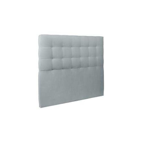 Tete De Lit Capitonnee Velours Gris Bleute L 135 Cm - Ep 10 Cm Rembourre