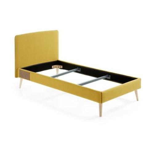 Kave Home - Lit Double 150 X 190 Cm Bois Dyla - Jaune