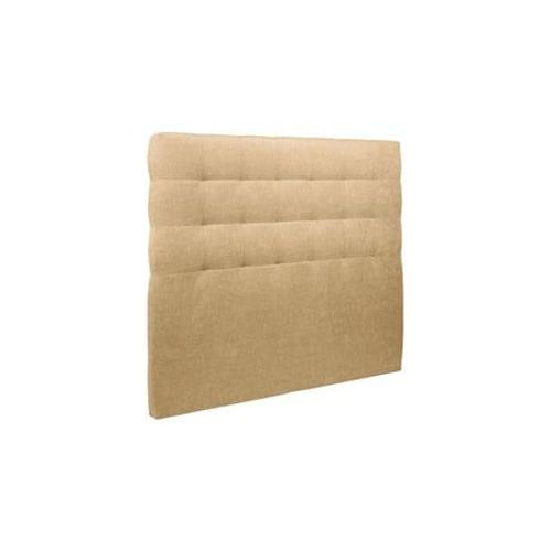 Tete De Lit Capitonnee Tissu Jaune L 135 Cm - Ep 10 Cm Rembourre