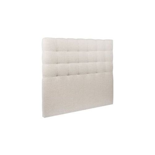 Tete De Lit Capitonnee Bouclette Beige L 135 Cm - Ep 10 Cm Rembourre
