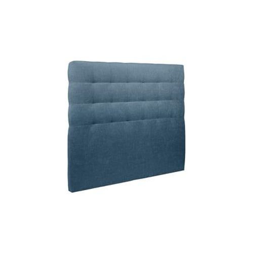 Tete De Lit Capitonnee Tissu Bleu L 135 Cm - Ep 10 Cm Rembourre