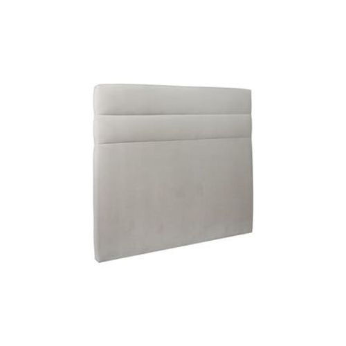 Tete De Lit Lignes Velours Gris Clair L 135 Cm - Ep 10 Cm Rembourre