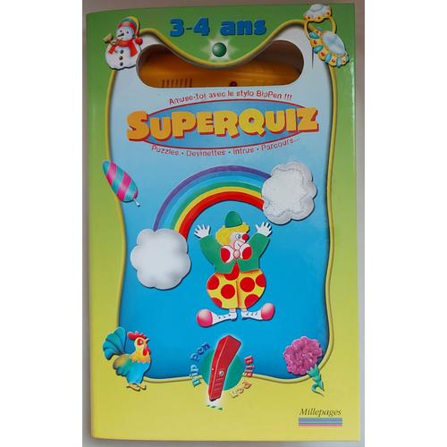 Superquiz 3-4 Ans - Puzzles, Devinettes, Intrus, Parcours... - Muriel Lattay