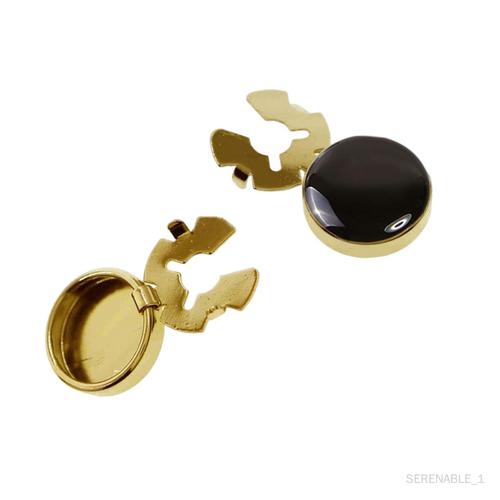 Serenable 2x Cufflinks Suit Decors Shirts Decoration, Party Business Formal Event Wedding Fashion Polished Covers, Men Gift Le Noir