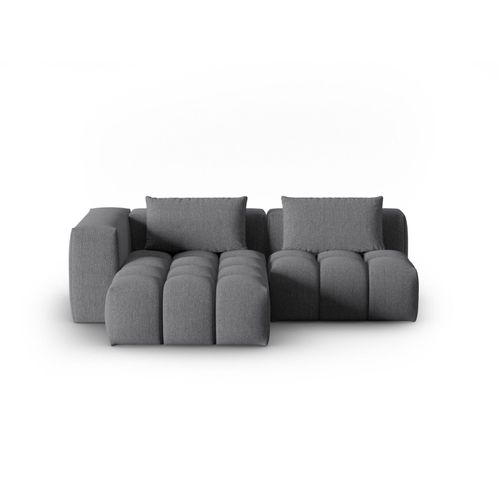 Canapé D'angle Gauche Modulable 3 Places En Tissu Structurel Gris