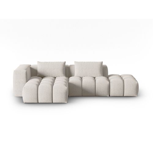 Canapé D'angle Gauche Modulable 4 Places En Tissu Structurel Beige