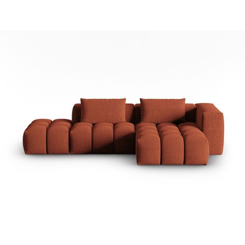 Canapé D'angle Droit Modulable 4 Places En Tissu Structurel Corail