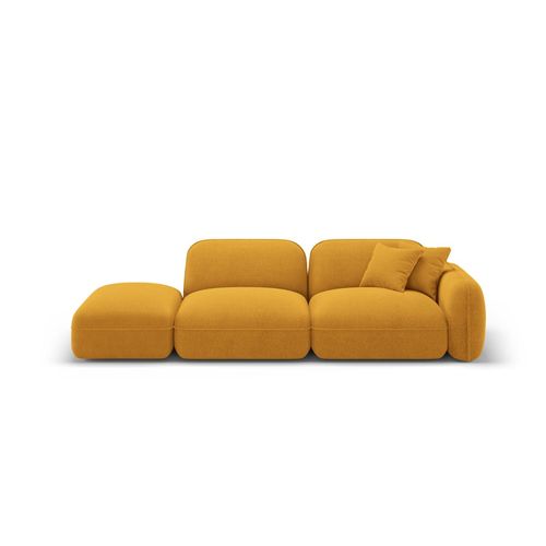Canapé Modulable Gauche 3 Places En Velours Moutarde