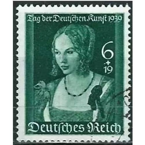 Allemagne, 3ème Reich 1939, Beau Timbre Yvert 638, Journée De L'art Allemand, Dame Vénitienne D'après Dürer, Oblitéré, Tbe