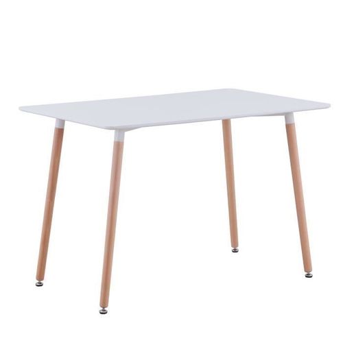 Table À Manger - Pour 4 À 6 Personnes Table Scandinave - Plateau Mdf - L110*P70*H74cm(Blanc)
