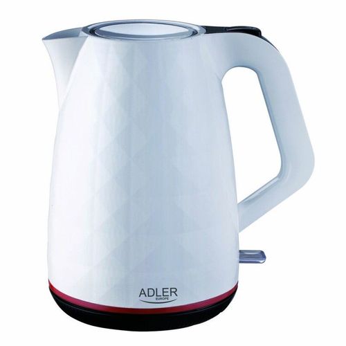 Bouilloire Électrique 1,7 L sans Fil, sans BPA, Avec Arrêt Automatique, Filtre, 2200W, Blanc, Adler, AD1277W
