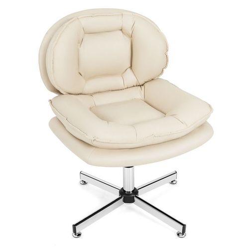 Chaise De Bureau Pivotante Moderne Capacité Max 150 Kg Costway Hauteur Réglable, Dossier&siège Rembourrés, Tissu Cuir Leath Aire