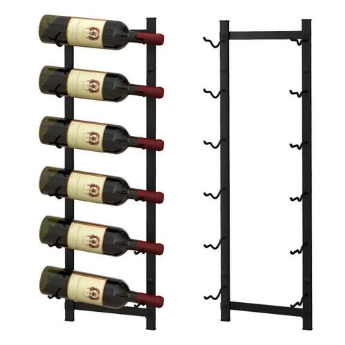 Costway Porte Bouteille Mural Métallique 73 Cm, Casier/Étagère À Vin Pour 6 Bouteilles Pour Cuisine, Salle À Manger, Cave Et Bar