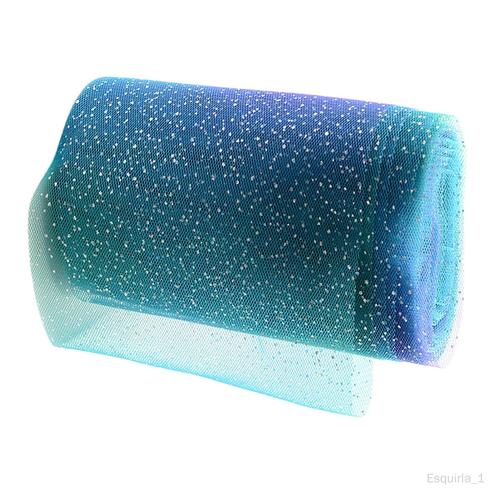 11 Yd Rainbow Mesh Glitter Tulle Filet Tissu Sheer Tutu Robe Scène Bleu