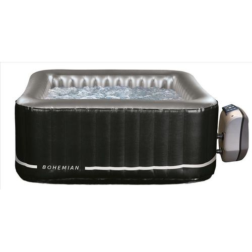 Spa gonflable carré Netspa Bohemian - 2+2 places - Triple fonction - 158x158x70 cm - 100 buses d'air