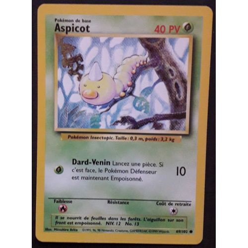 Carte Pokémon Aspicot 69/102 - Set De Base Wizards (Vf)