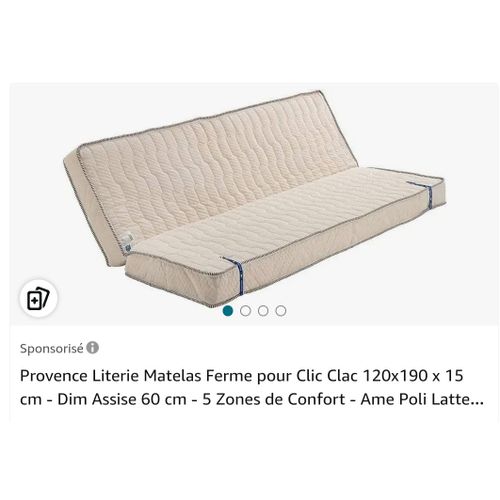 Matelas Clic Clac 5 Zones De Confort, 15cm D'épaisseur, Ferme Et Confortable