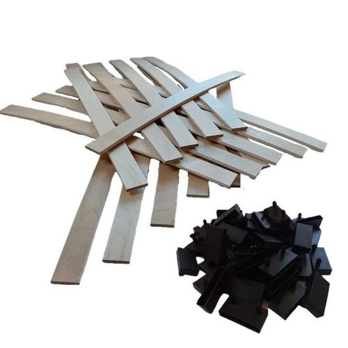 30 Lattes + Embouts - Aob Diffusion - Pour Sommier Sedac - Bois Multiplis - 680x53x8 Mm