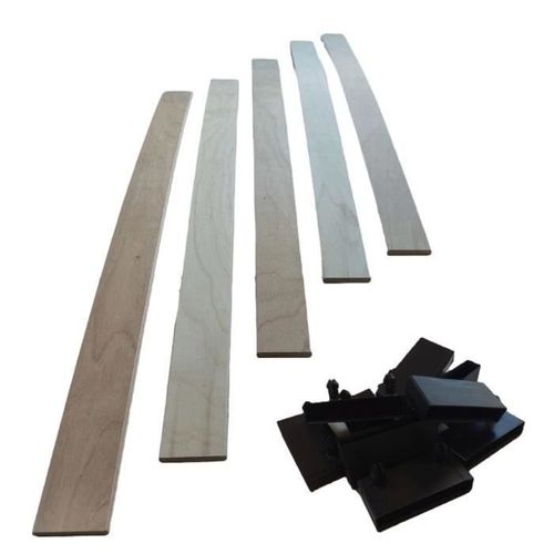 5 Lattes + Embouts - 680x53x8 Mm - Lit 140 - Pour Sommier Sedac - Aob Diffusion