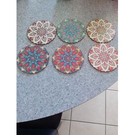 Lot De 6 Dessous De Verre En Carton Multicolore