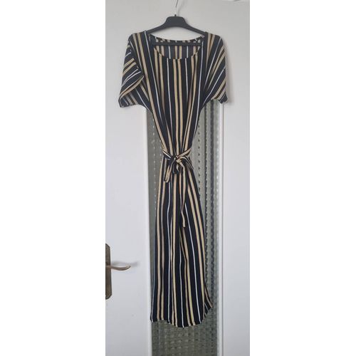 Robe Longue Fille Noir Et Jaune À Rayure Taille 14ans