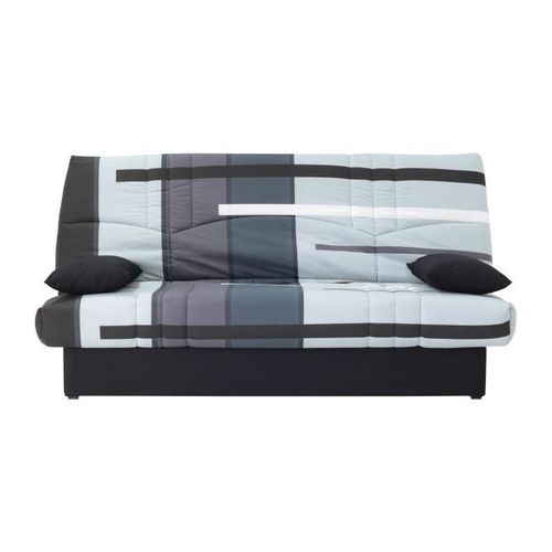 Clic Clac 3 Places Dream - Tissu 100% Coton Imprimé Piste Gris - Couchage 125x190 Cm - L190 X P92 X H96 Cm