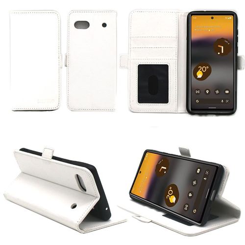 Google Pixel 6a 5g Etui Protection Portefeuille Blanc À Rabat Avec Porte Cartes - Housse Google Pixel 6a 5g Folio Blanche Coque Silicone Antichoc Smartphone 2022 - Accessoires Pochette Case