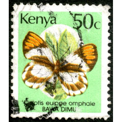 Timbre Oblitéré Kenya, Colotis Euippe Omphale, Bawa Dimu, 50 C