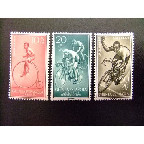 Ar Guinée Espagnole 1959 / Cyclisme Sportif / Edifil 395 / 397 ** Yvert 410 / 412 ** Mnh