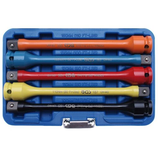 JEU DE 5 RALLONGES DE TORSION POUR CLE A CHOC LIMITEUR DE COUPLE