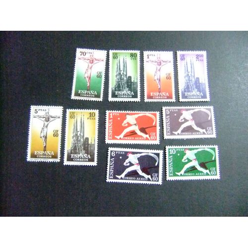 158 Espagne 1960 / Sagrada Familia - Pelota Basca Et Cristo / Edifil 1280 / 1289 Mnh