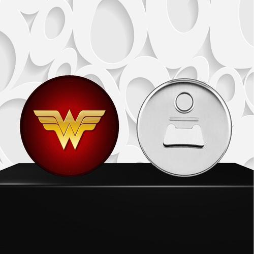 Magnet Décoratif Décapsuleur Aimanté Logo Super Héros Wonder Woman 0021