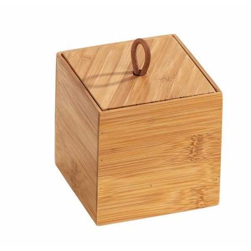 Boite de rangement avec couvercle Terra S, petite boite de rangement decorative en bois, Bambou, 15x10x4.5cm, Marron