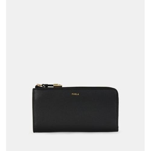 Furla - Compagnon Goccia en cuir grainé - Noir