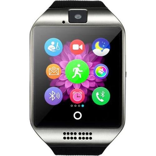 Argenté Bluetooth Montre Smart Watch Q18 Montre Avec Caméra Soutien Sim Tf Carte Pour Apple Ios Android Phone