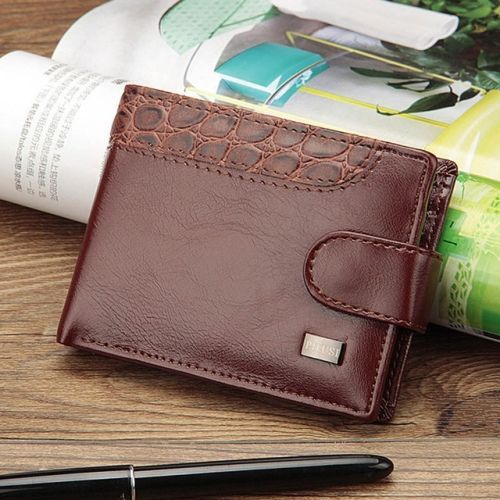 Porte-cartes porte-cartes porte-monnaie porte-monnaie porte-monnaie court en cuir vintage pour hommes - café