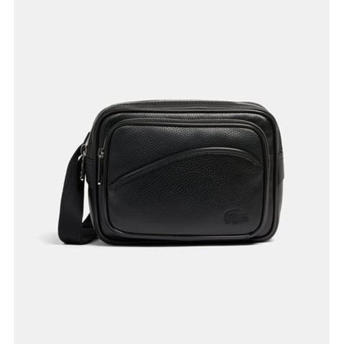 Lacoste - Sac besace Angy enduit grainé - Noir