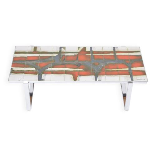 Table Basse En Carrelage Moderne Du Milieu Du Sicle Belge Par Denisco Multicolore