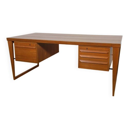 Bureau Modle 70 En Teck Par Kai Kristiansen Pour Feldballes Mbelfabrik 1960s Marron