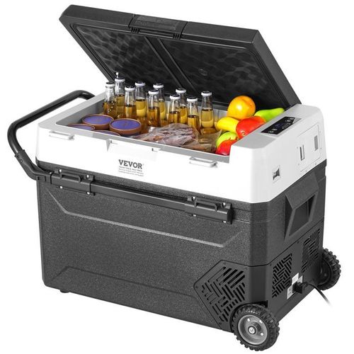 Réfrigérateur Portable à Compression 60 L-VEVOR-12 V-Glacière sur Roulettes à Zone Unique-Camion Bateau Maison Camping Extérieur