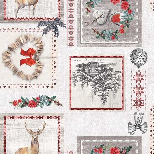 Toile Cirée Au Mètre - Largeur 140 Cm - Chalet - Gris Gris