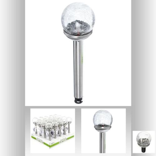 Atmosphera - 1 Balise Solaire En Inox Et Verre D 6 Cm D, 6 X H, 35 Cm Verre/Inox
