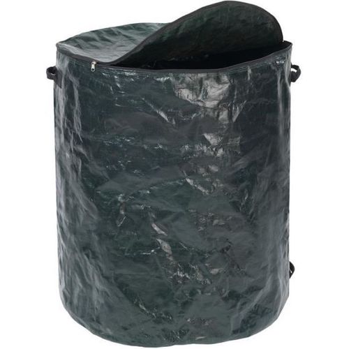 WENKO Sac déchets verts, sac feuilles mortes, gazon, XXL avec fermeture éclair, Capacité 275L, Polypropylène, Ø 67x78 cm, Vert