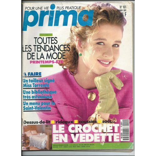 Prima 01/02/1991 Super Patron : Une Jupe À Lés Taille 36/40/44 . Valérie Kaprisky, Marc Robine, Alain Souchon, Silvia Malagugini