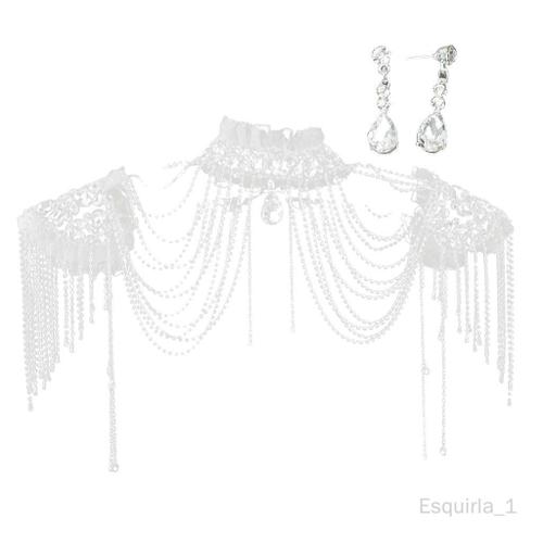 Esquirla Ensembles De Bijoux Pour Femmes, Mariage Mariée Strass Collier Épaule Chaînes Décor Bavoir Fête Bijoux Collier D'épaule