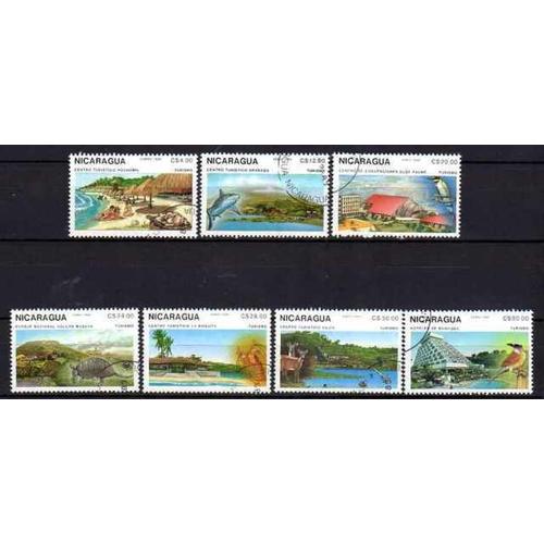 Animaux Tourisme Nicaragua 1989 (47) Série Complète De 7 Timbres Oblitérés