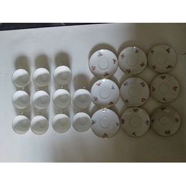 Service À Café: 11 Tasses Et 8 Soucoupes En Porcelaine Française
