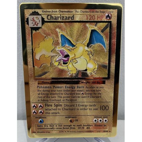 Pokemon Dracaufeu 4 / 102 Célébrations En Métal Doré Ultra Premium Collection